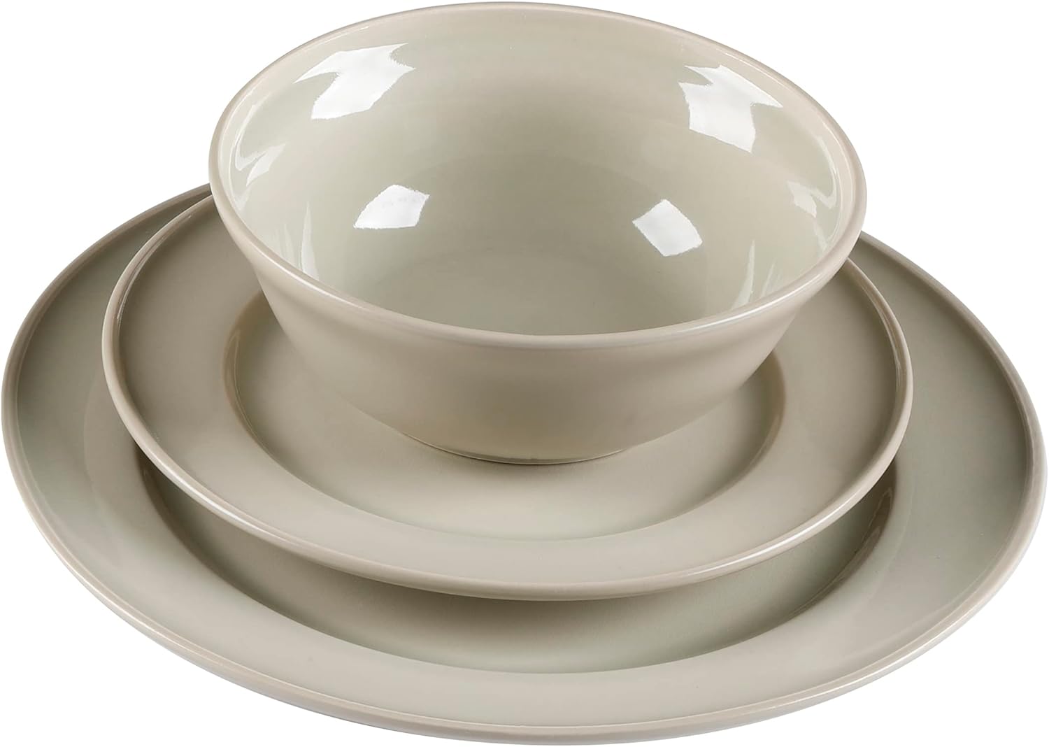 Martha Stewart Portillo 12 Piece Round Stoneware Dinnerware Set in Sharkey Grey Service for 4 Martha Stewart Portillo 12 Piece Round Stoneware Dinnerware Set in Sharkey Grey Service for 4